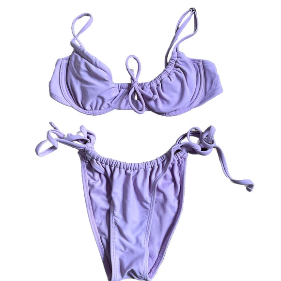 XHILARATION LAVENDER PURPLE CHEEKY STRING BIKINI SIZE SMALL - Picture 4 of 9